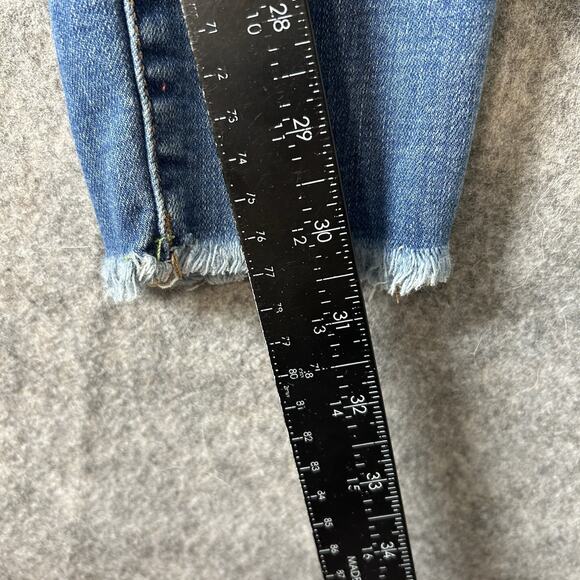 American Eagle Jeans Womens 6 X-long Distressed Raw Hem Blue Skinny Stretch - Picture 2 of 9